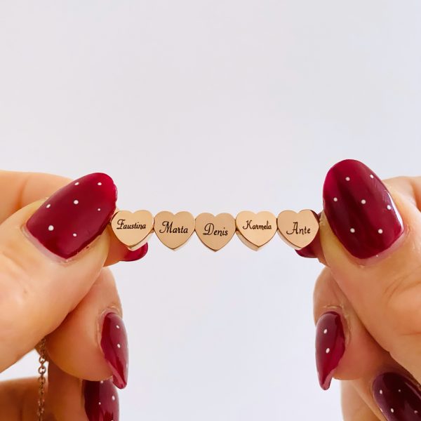 Ogrlica srce/zvijezda s pet privjesaka